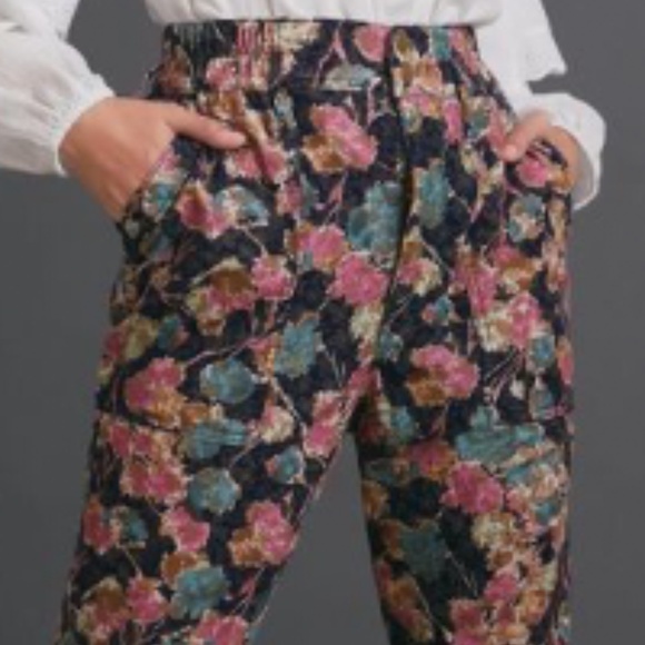 Anthropologie Corduroy Floral Joggers - Picture 2 of 2
